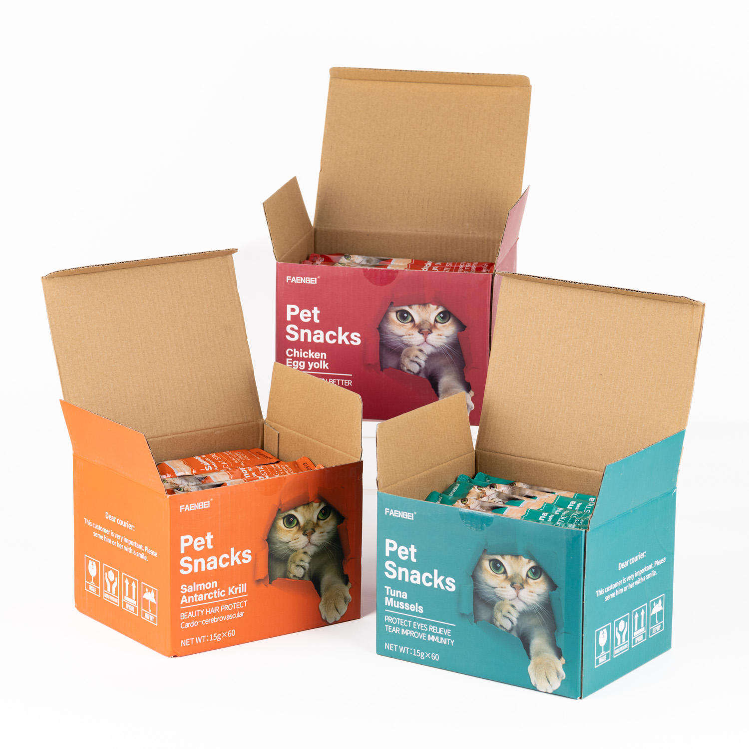 Faenbei Premium Kedi Ödül Maması Karışık Kutu 60 lı